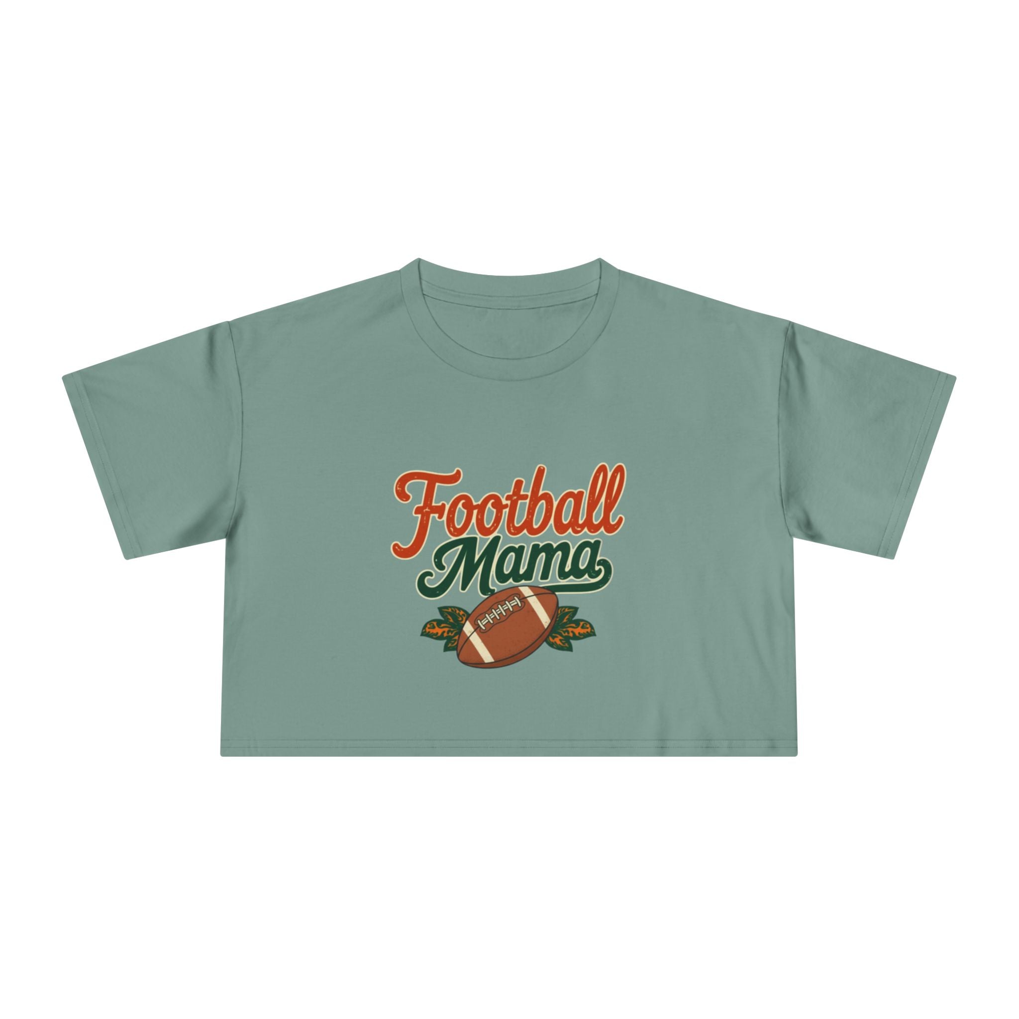 Football Mama Crop Tee | Retro Football Graphic, Mom Sports Top - Magnolia Wild SC