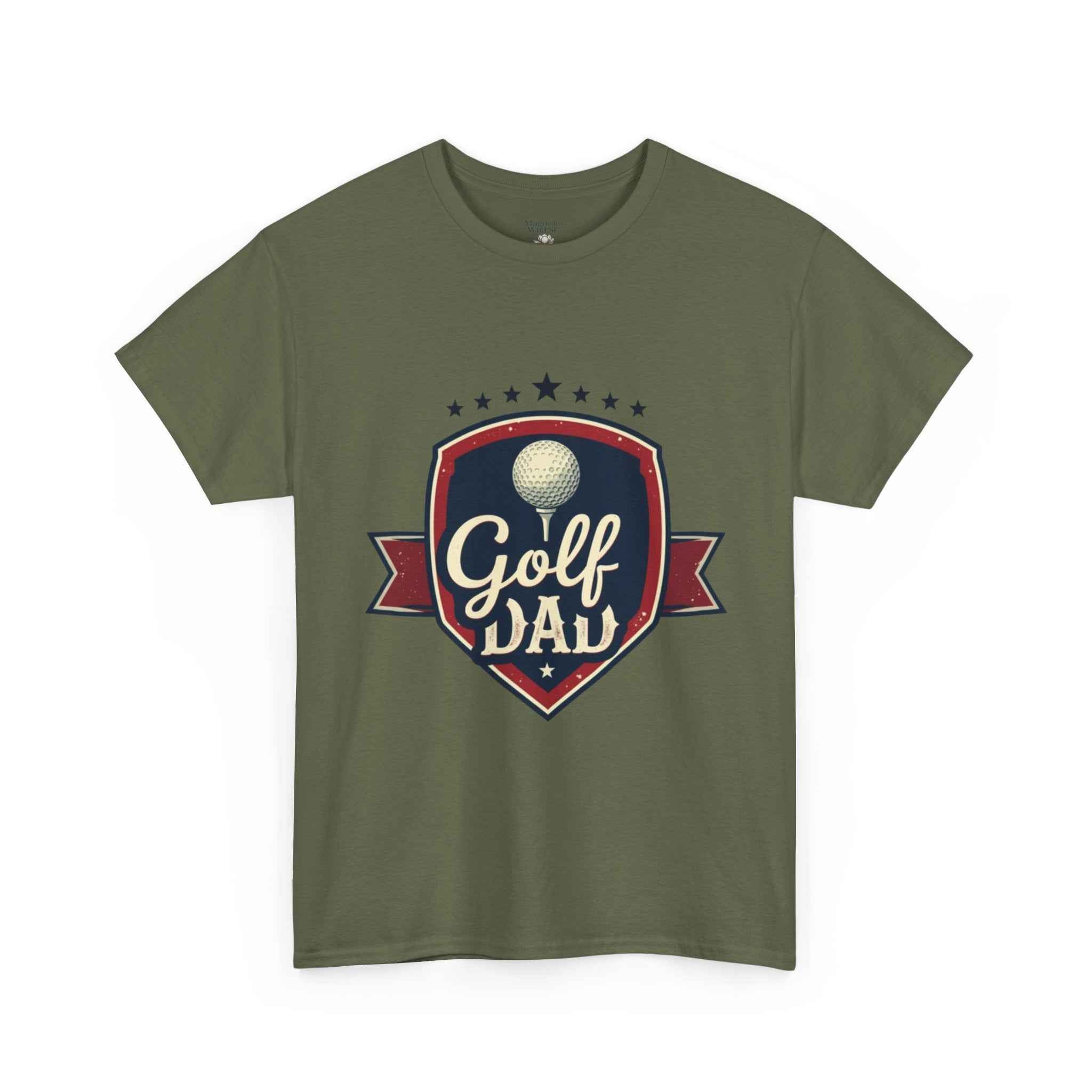 Retro Badge Style: The Vintage Golf Dad Shield Tee