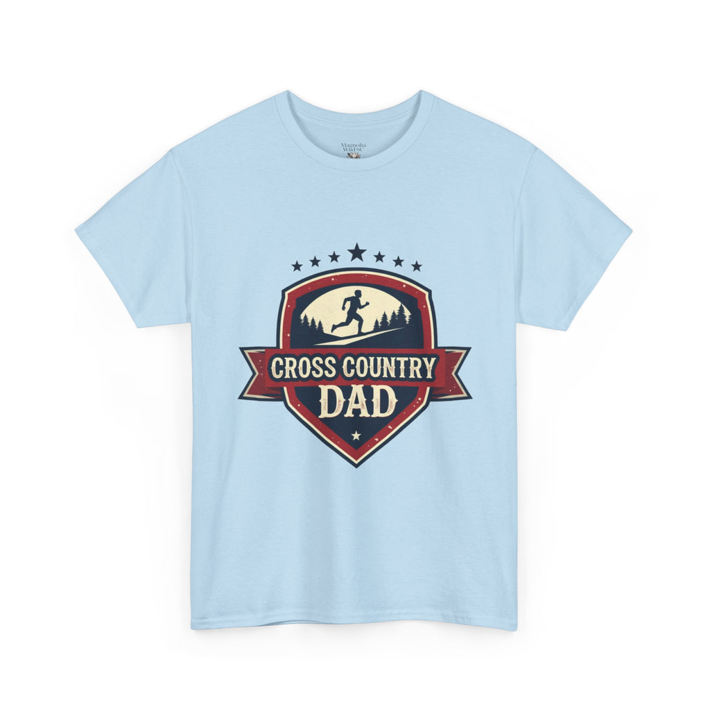 Retro Badge Style: The Vintage Cross Country Dad Shield Tee - Magnolia Wild SC