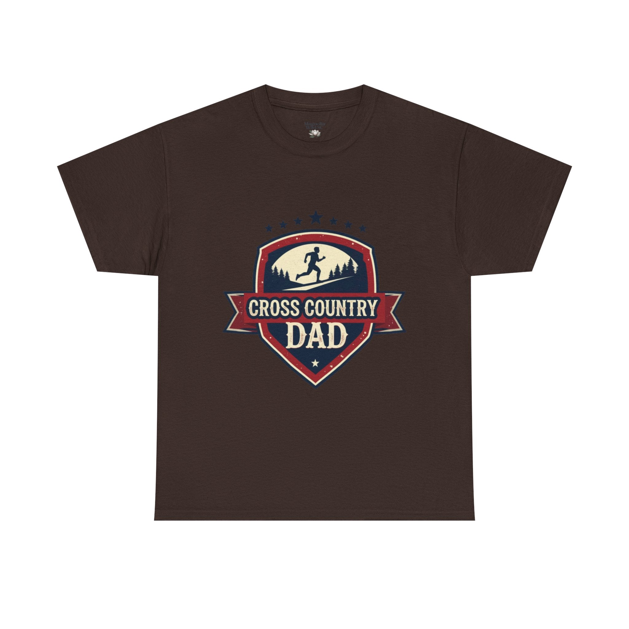 Retro Badge Style: The Vintage Cross Country Dad Shield Tee - Magnolia Wild SC