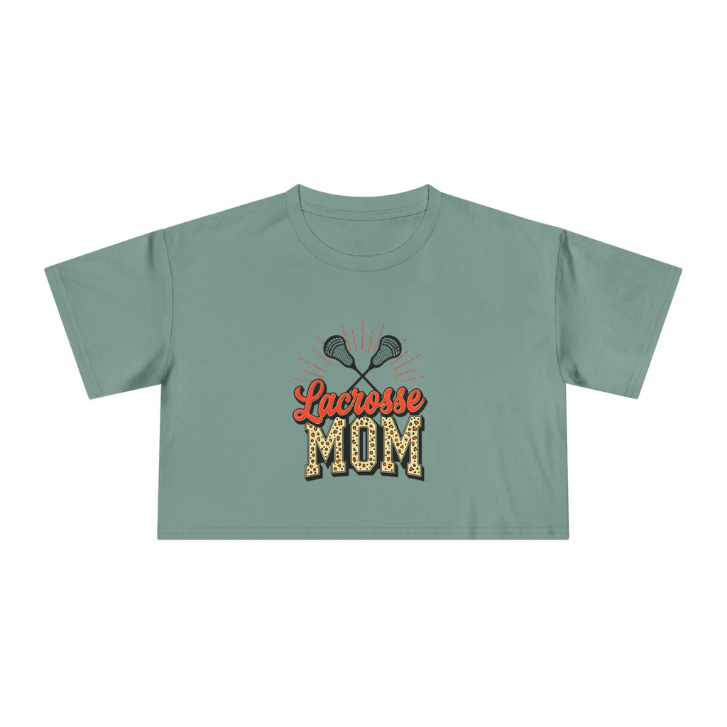 Lacrosse Mom Cheetah Print Women's Crop Tee - Magnolia Wild SC