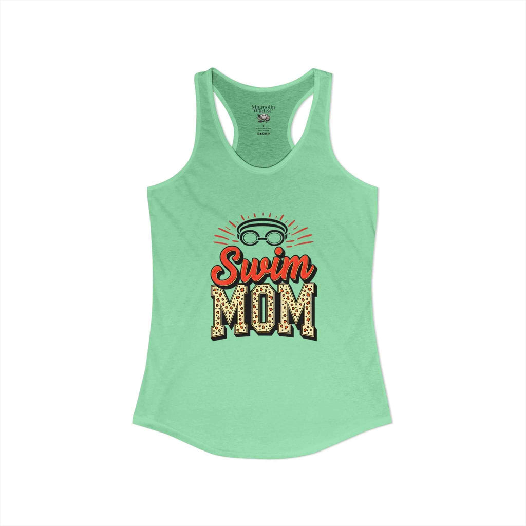 Swim Mom Racerback Tank – Personalized Name & Number Option