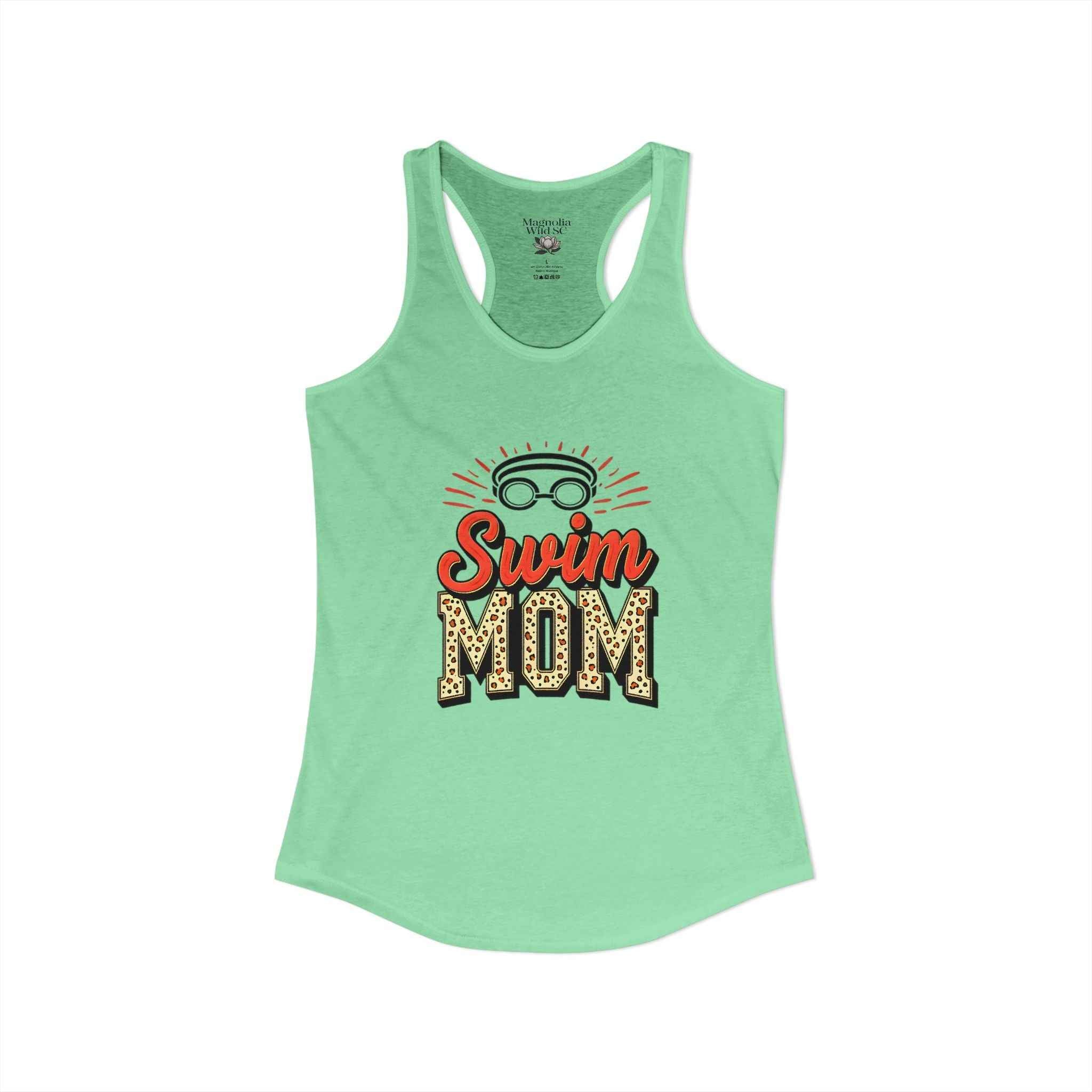Swim Mom Racerback Tank – Personalized Name & Number Option