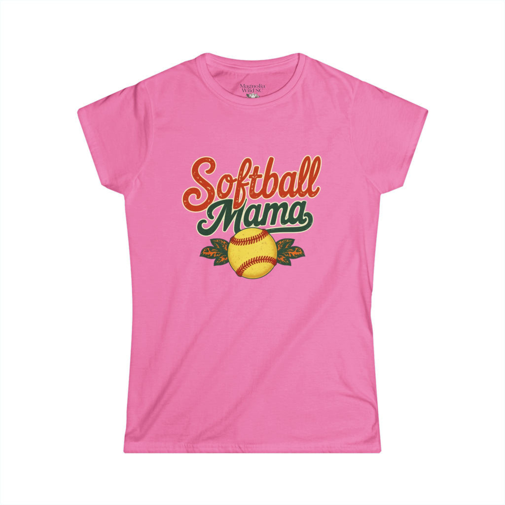 Retro Softball Mom Shirt - Vintage Style Shirt for Proud Softball Moms - Magnolia Wild SC