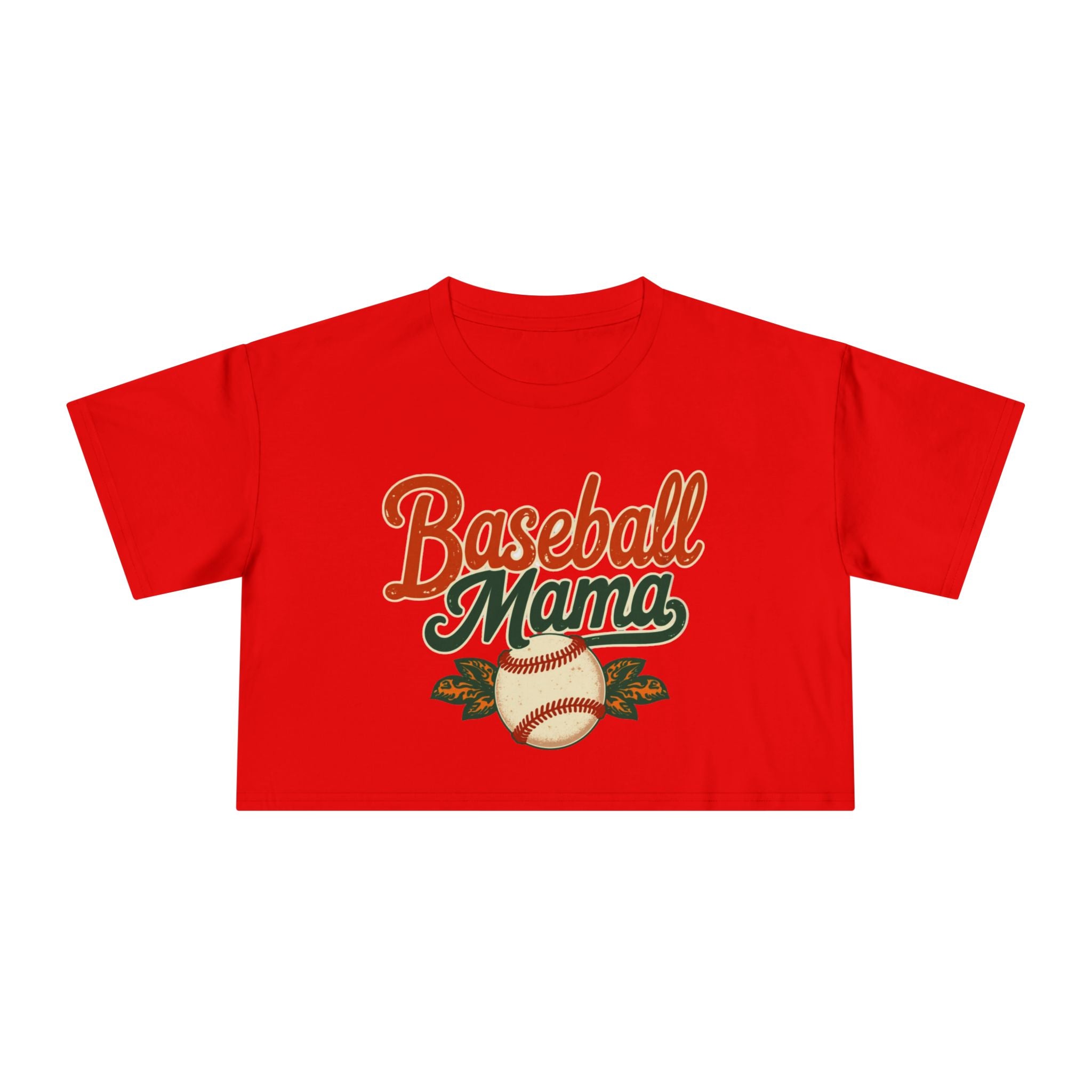 Baseball Mama Crop Tee | Retro Baseball Graphic, Mom Sports Top - Magnolia Wild SC