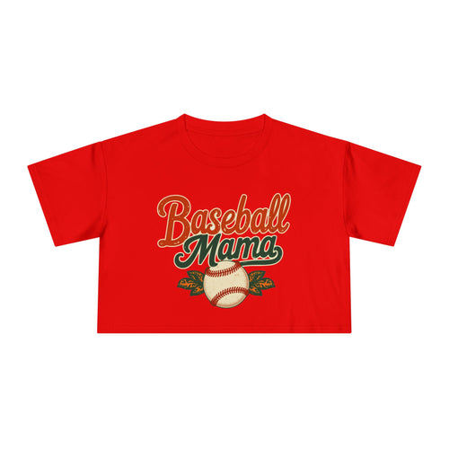Baseball Mama Crop Tee | Retro Baseball Graphic, Mom Sports Top - Magnolia Wild SC