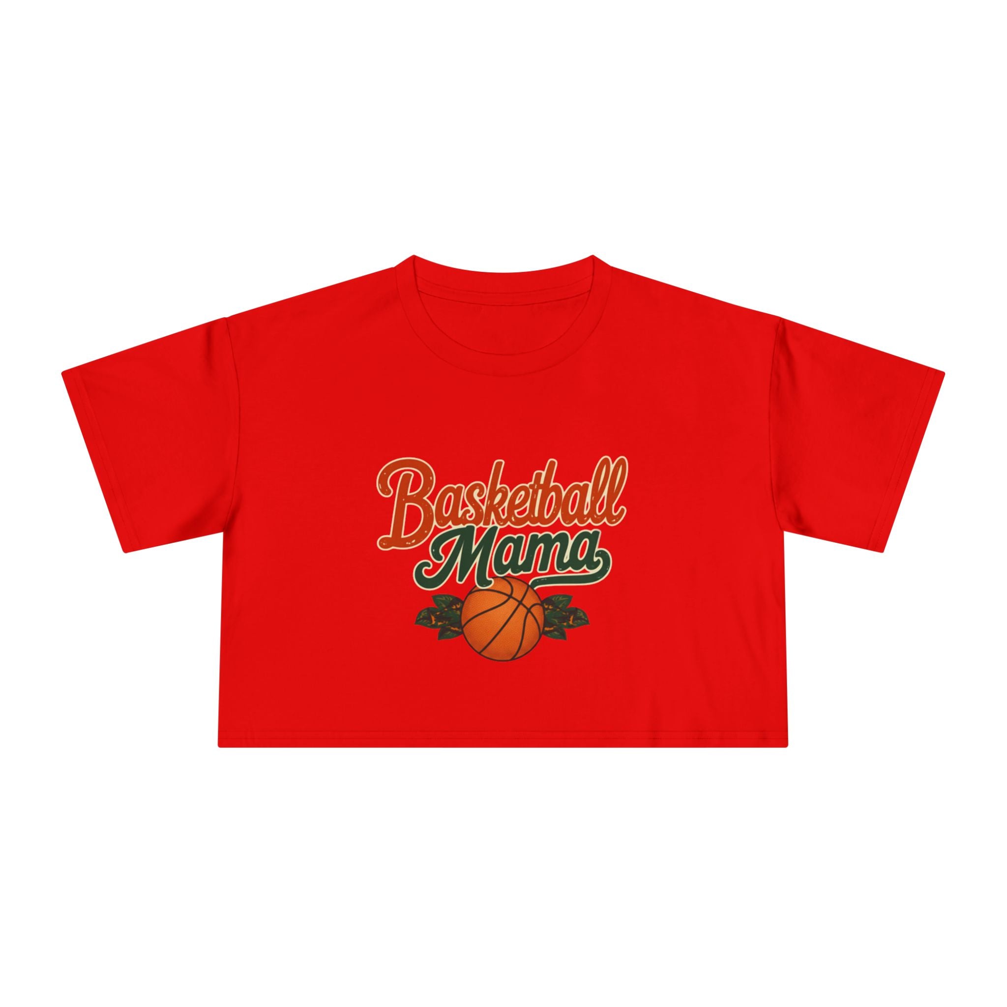 Basketball Mama Crop Tee | Retro Basketball Graphic, Mom Sports Top - Magnolia Wild SC