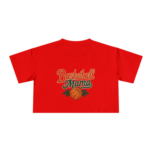 Basketball Mama Crop Tee | Retro Basketball Graphic, Mom Sports Top - Magnolia Wild SC