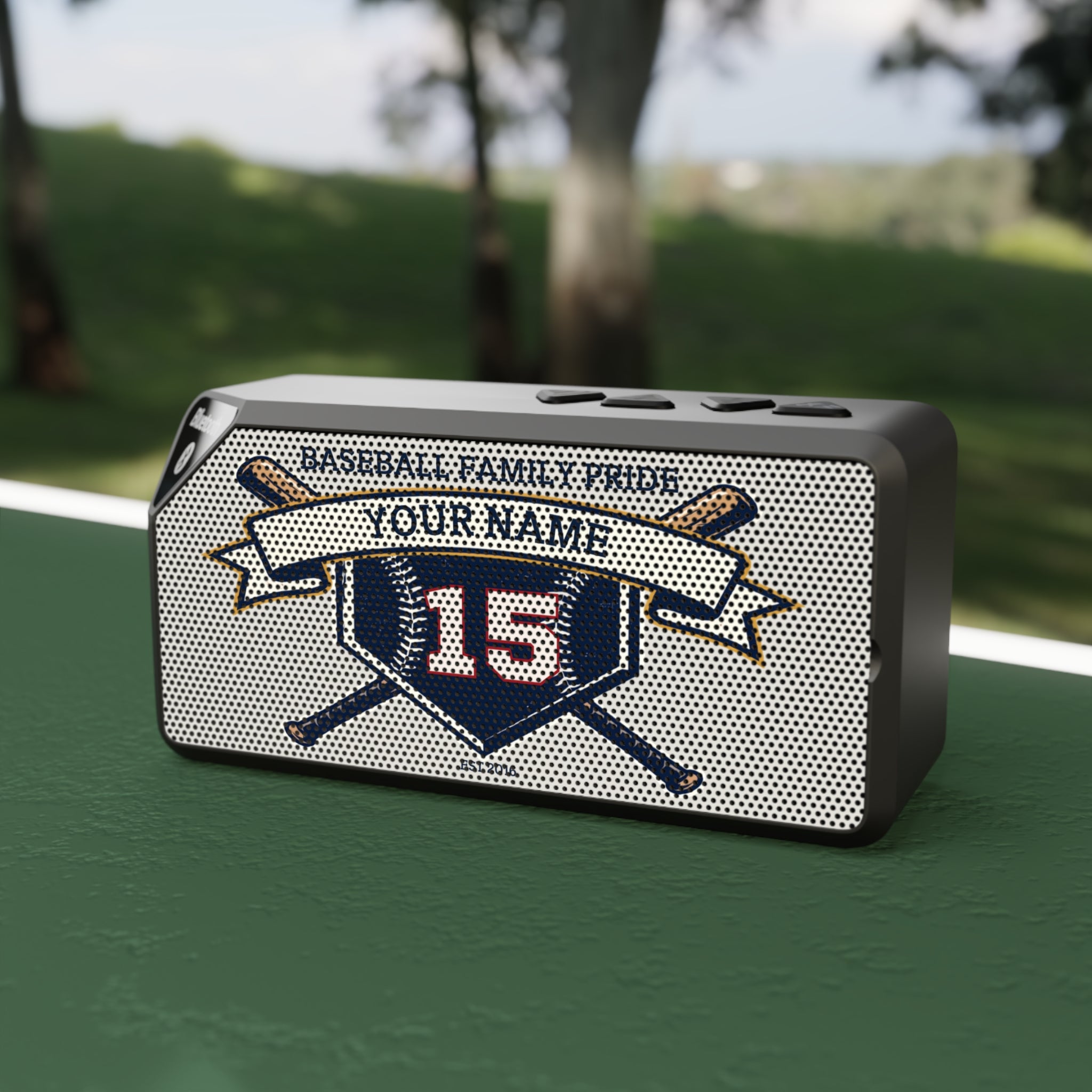 Personalized Baseball Family Bluetooth Speaker — Custom Family Name Wireless Speaker