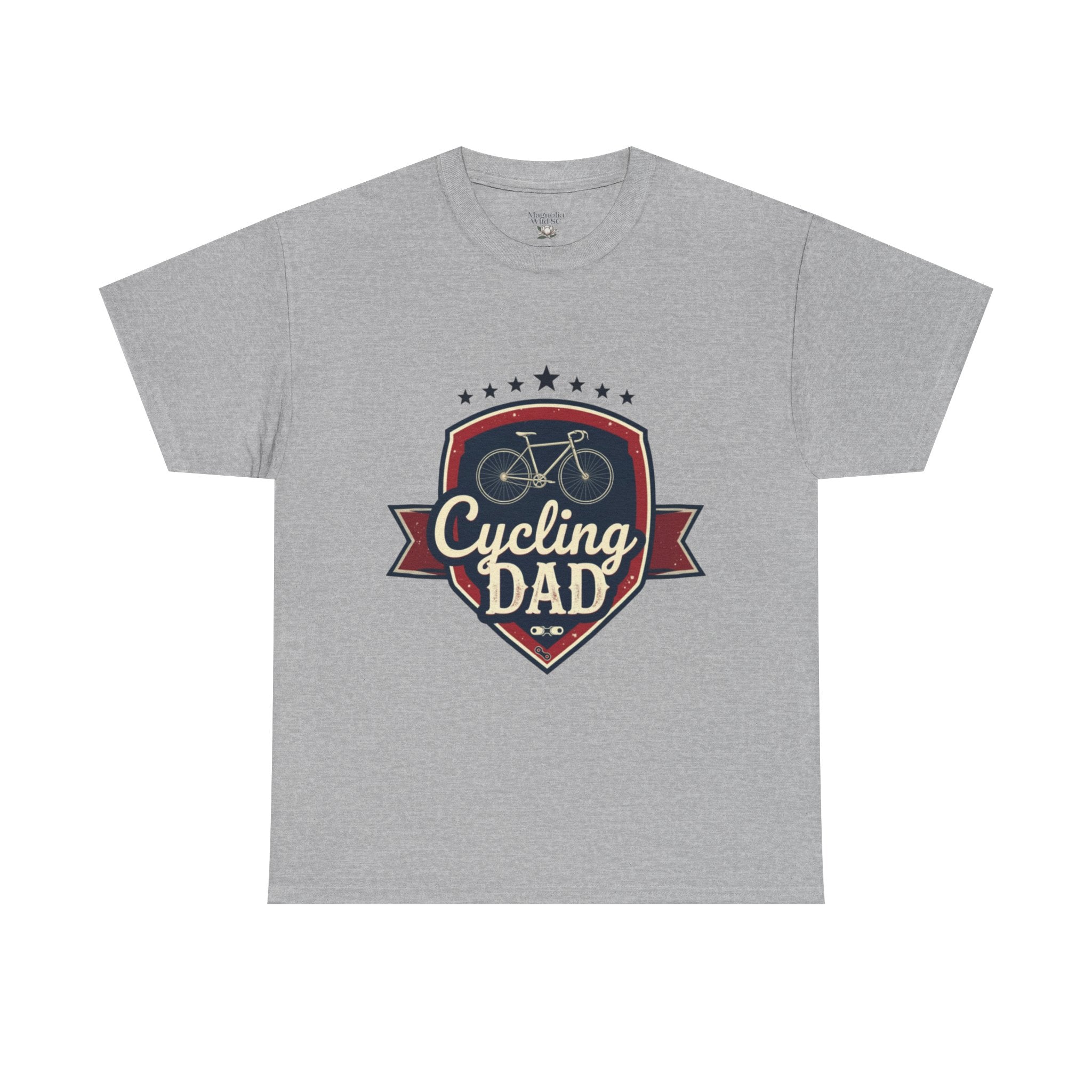 Retro Badge Style: The Vintage Cycling Dad Shield Tee - Magnolia Wild SC