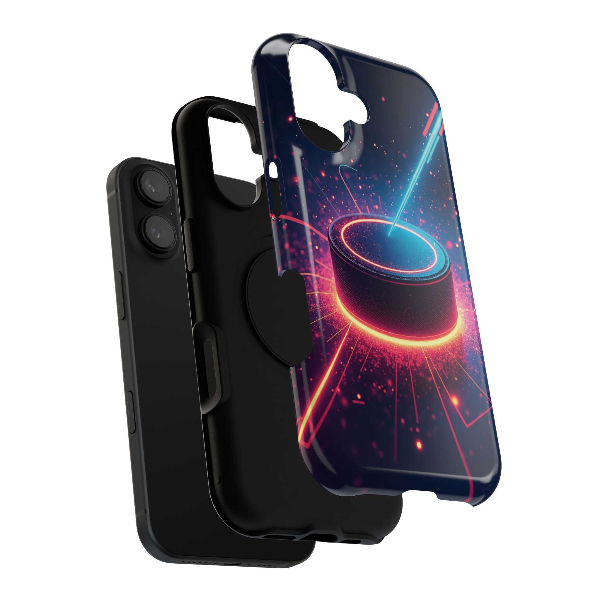 Neon Laser Hockey Puck Impact-Resistant Phone Case - Magnolia Wild SC