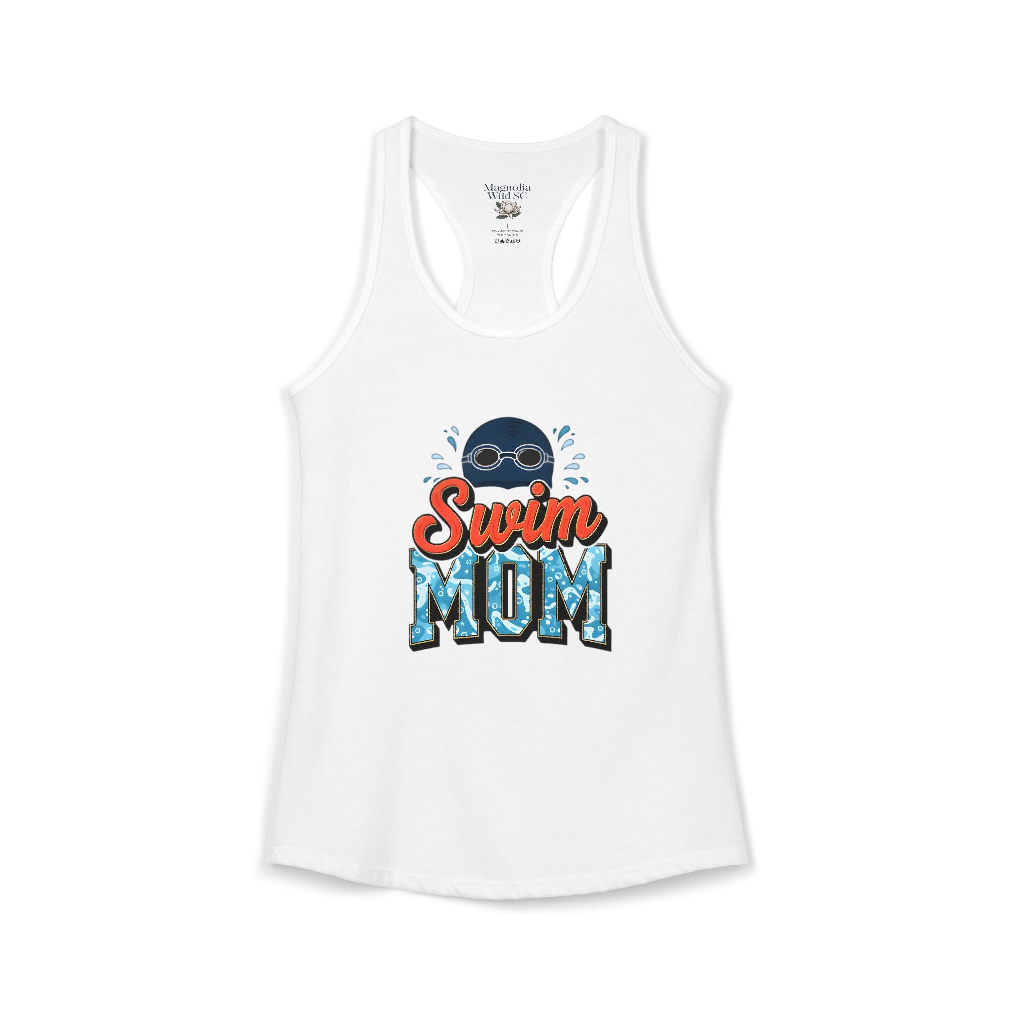Swim Mom Racerback Tank – Personalized Name & Number Option | Lightweight Women’s Swim Tank Top - Magnolia Wild SC