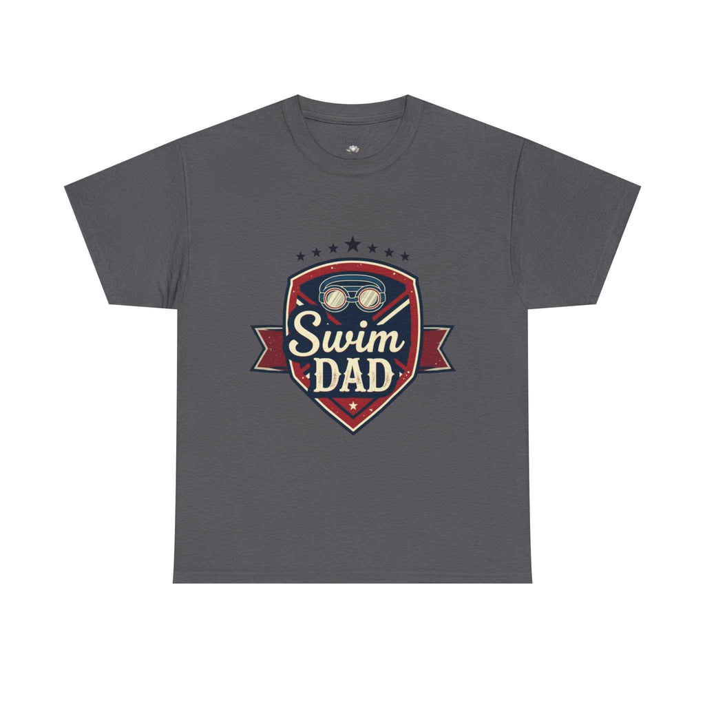Retro Badge Style: The Vintage Swim Dad Shield Tee