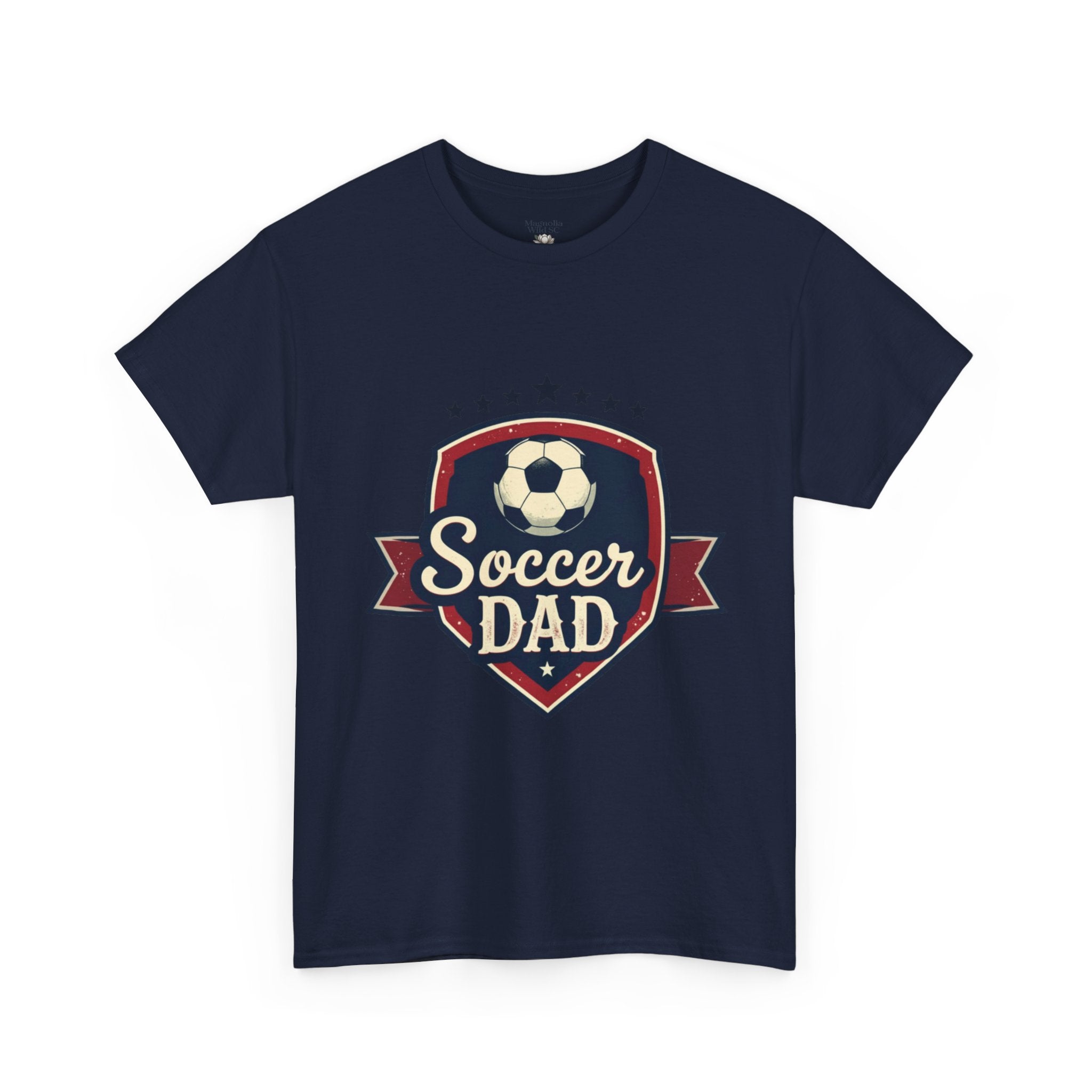 Retro Badge Style: The Vintage Soccer Dad Shield Tee - Magnolia Wild SC