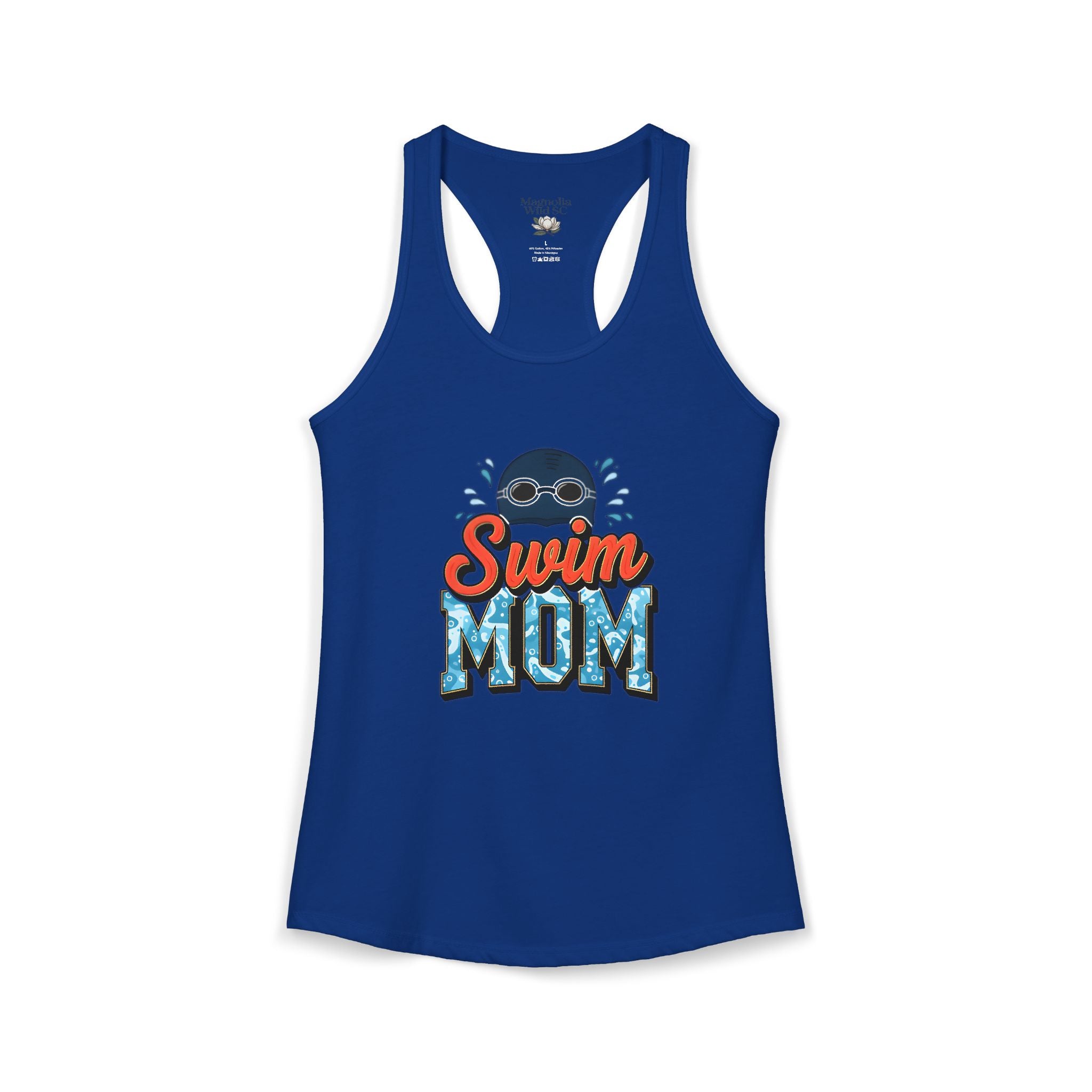 Swim Mom Racerback Tank – Personalized Name & Number Option | Lightweight Women’s Swim Tank Top - Magnolia Wild SC