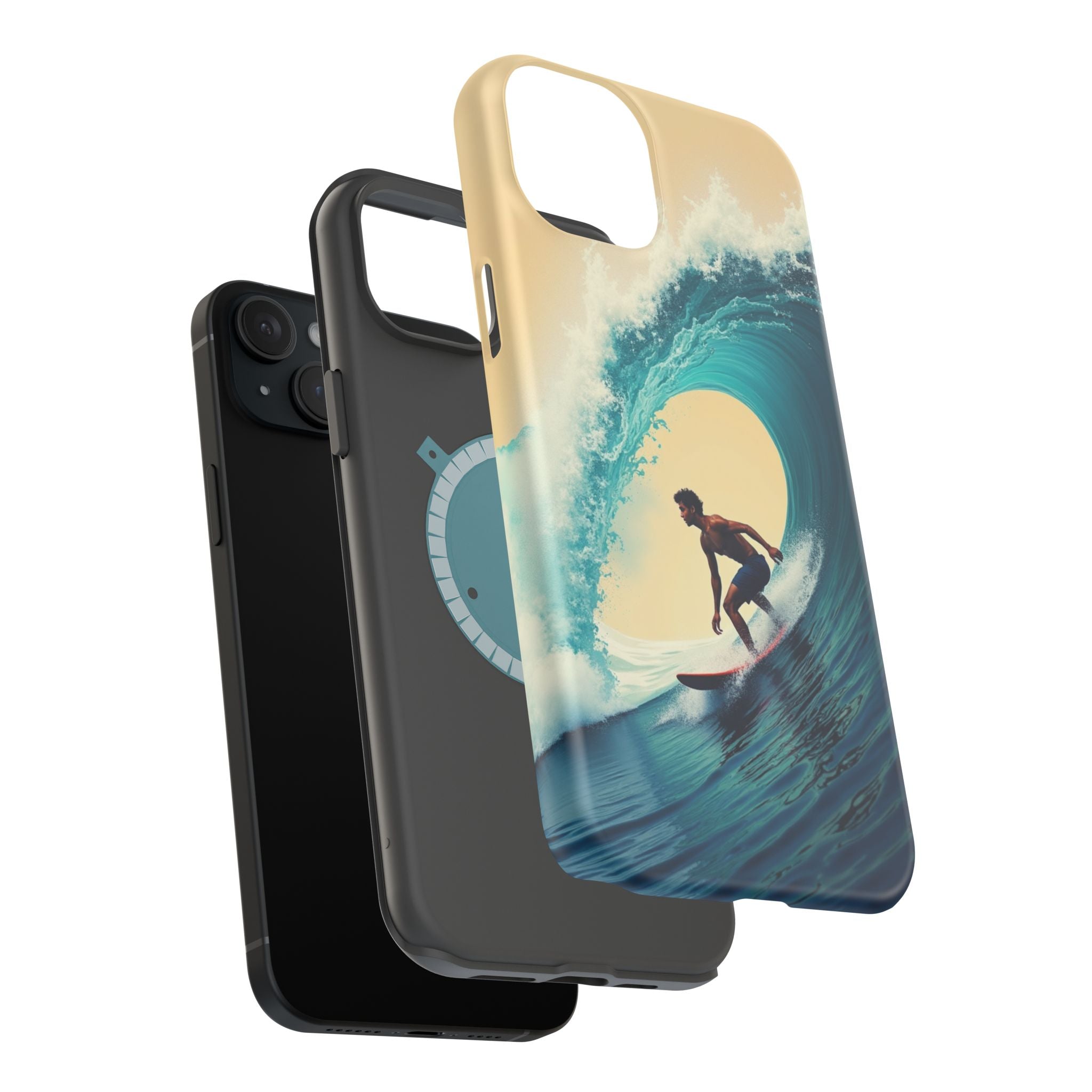 Surfer Riding a Wave iPhone Case — Magnetic Impact-Resistant - Magnolia Wild SC