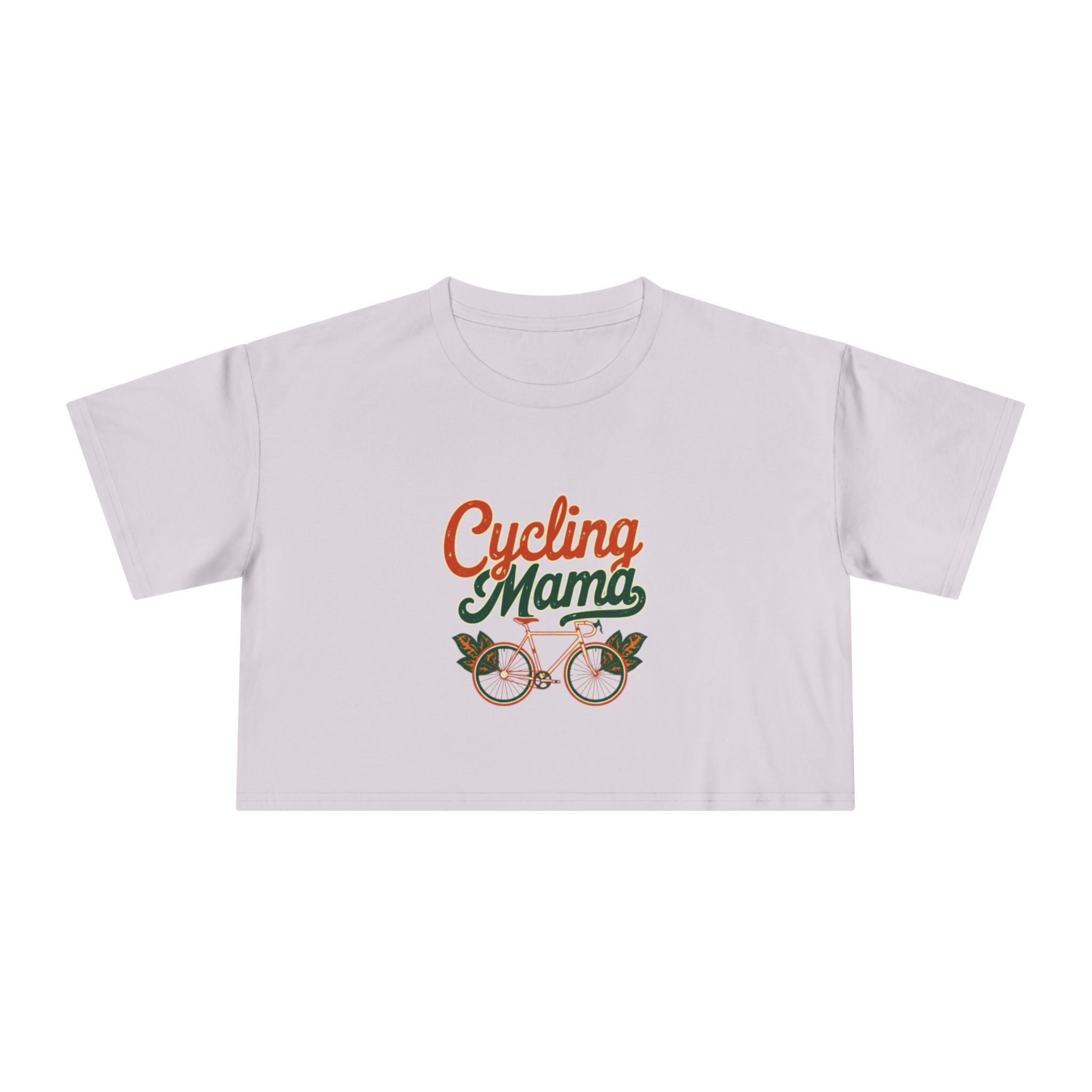 Cycling Mama Crop Tee — Retro Cycling Graphic - Magnolia Wild SC