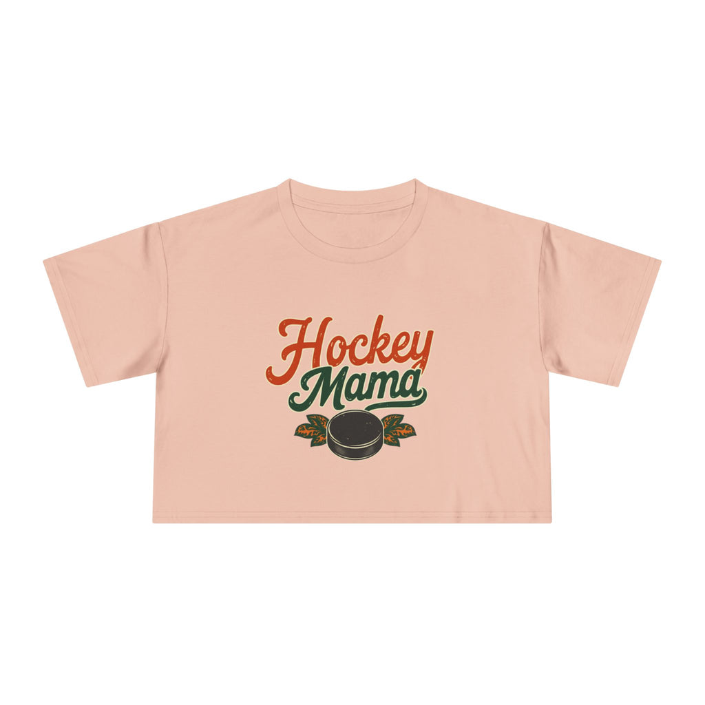 Hockey Mama Crop Tee | Retro Hockey Graphic, Mom Sports Top - Magnolia Wild SC