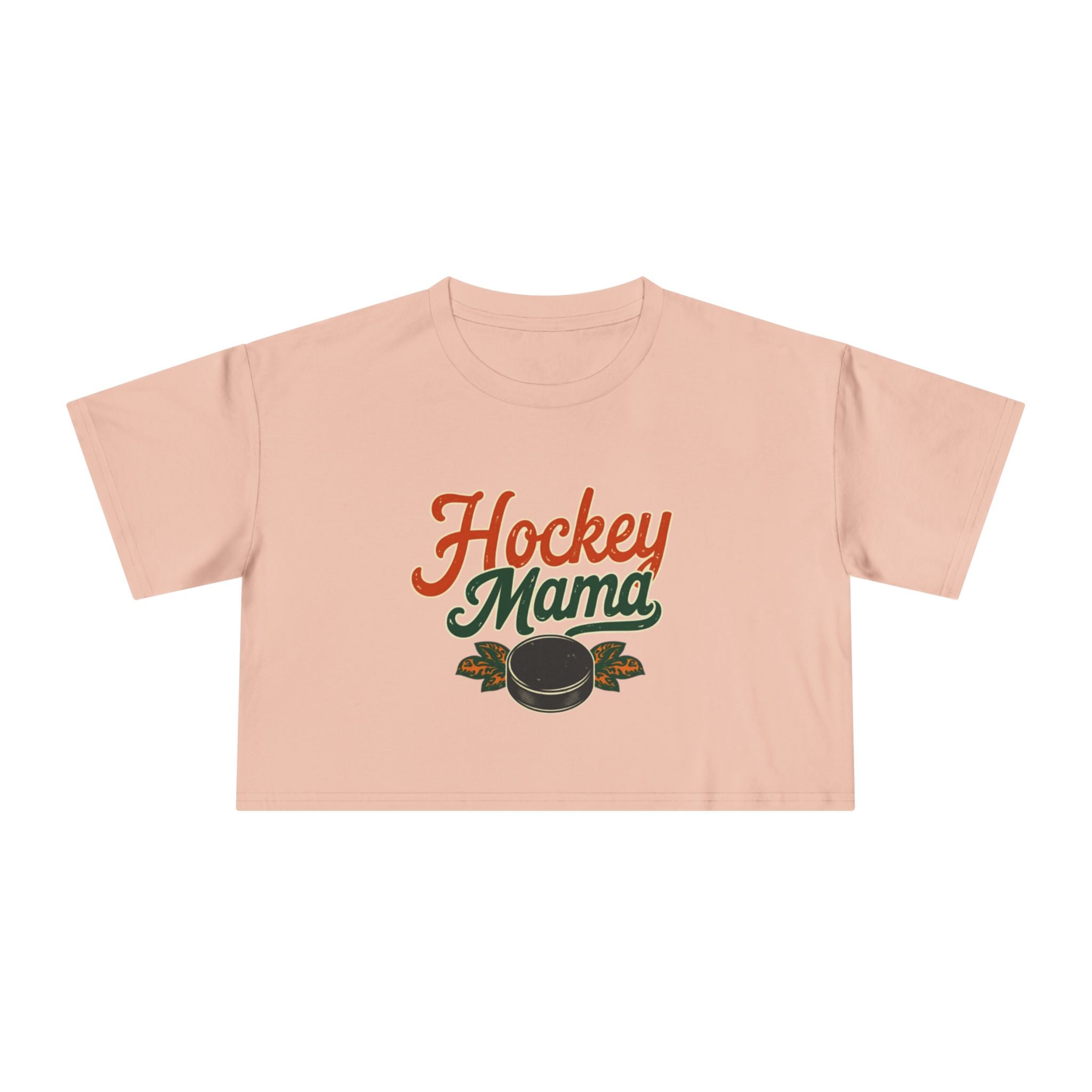 Hockey Mama Crop Tee | Retro Hockey Graphic, Mom Sports Top - Magnolia Wild SC