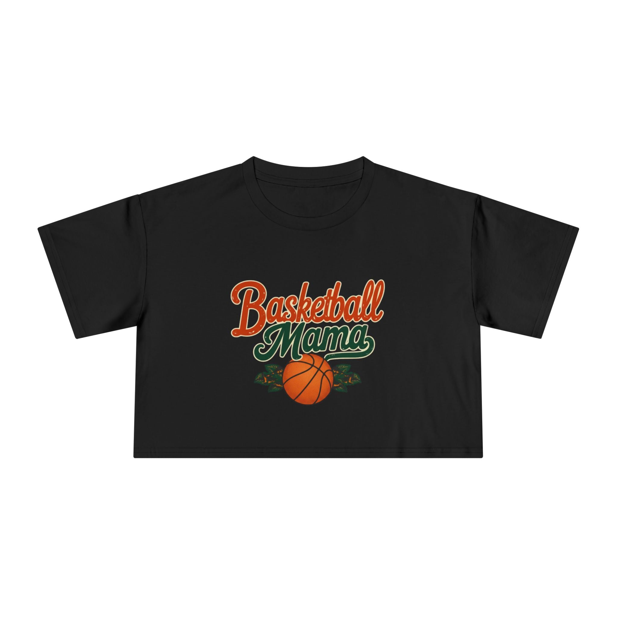 Basketball Mama Crop Tee | Retro Basketball Graphic, Mom Sports Top - Magnolia Wild SC