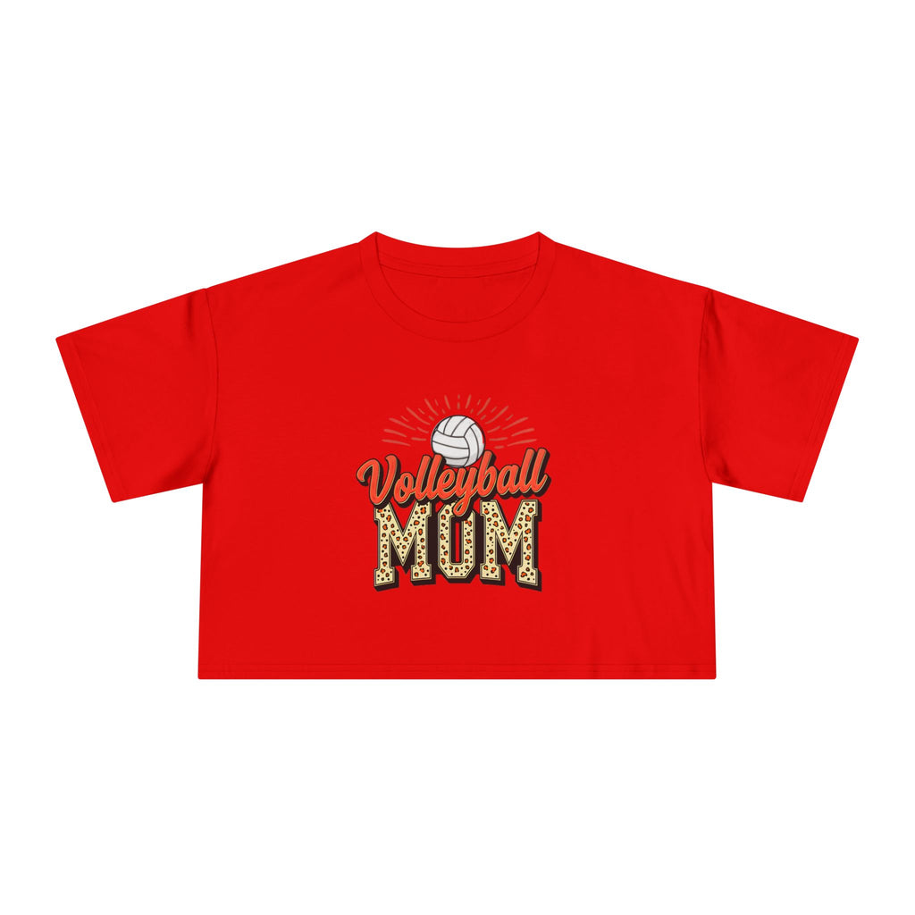 Volleyball Mom Cheetah Print Women's Crop Tee - Magnolia Wild SC