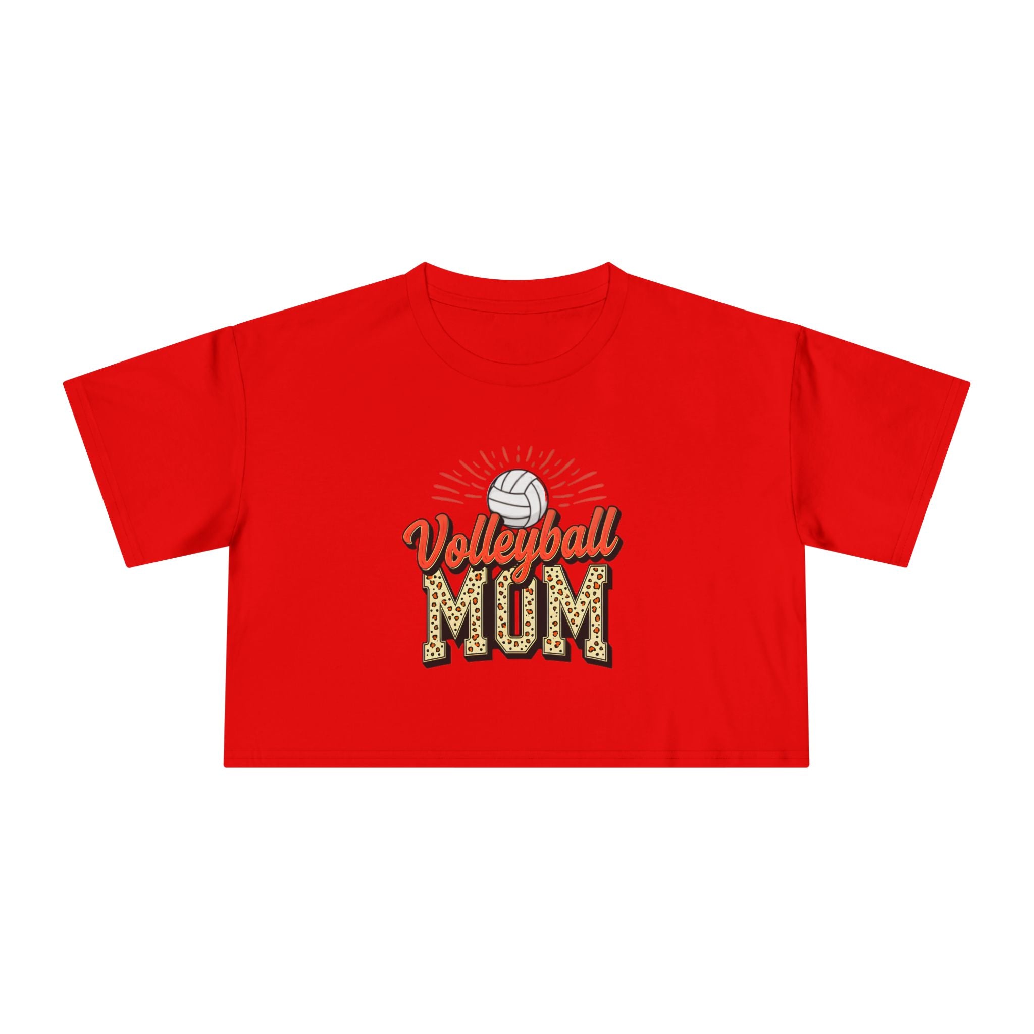Volleyball Mom Cheetah Print Women's Crop Tee - Magnolia Wild SC