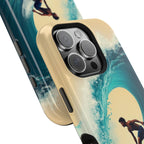 Surfer Riding a Wave iPhone Case — Magnetic Impact-Resistant - Magnolia Wild SC
