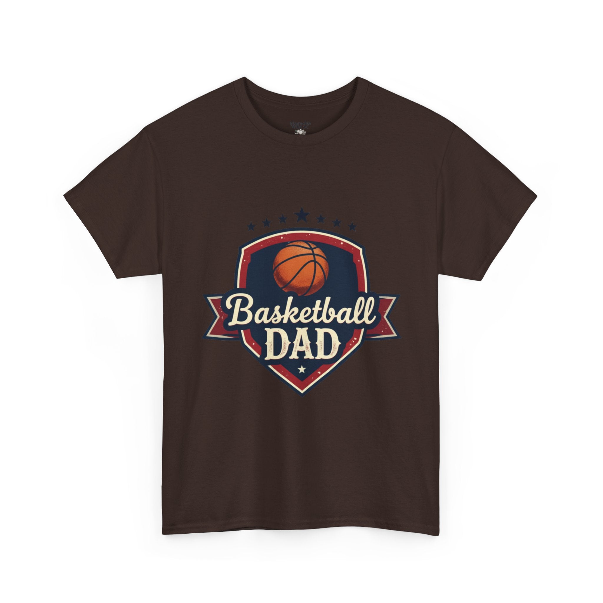 Retro Court Style: The Vintage Basketball Dad Shield Tee - Magnolia Wild SC