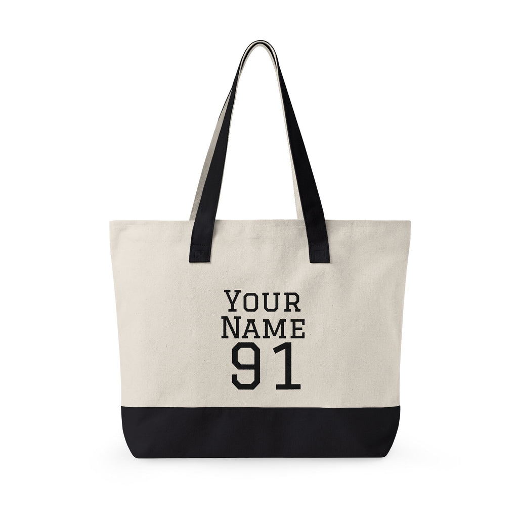 Personalized Zippered Hockey Tote — ‘Eat. Sleep. Hockey. Repeat.’ Canvas Bag for Players & Fans - Magnolia Wild SC