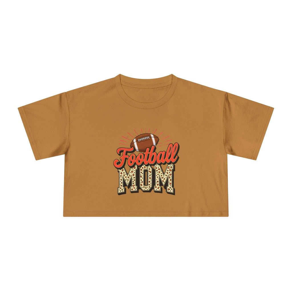 Football Mom Cheetah Print Crop Tee