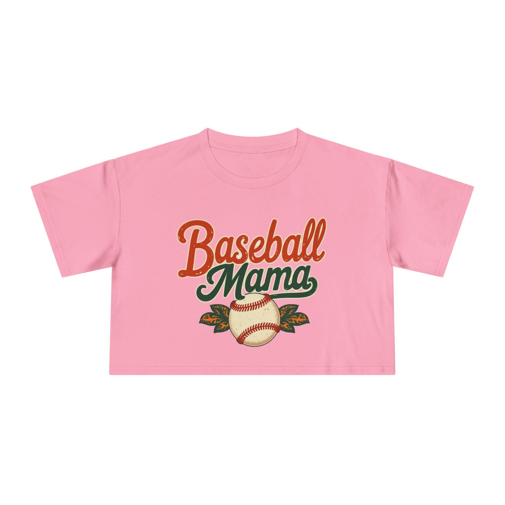 Baseball Mama Crop Tee | Retro Baseball Graphic, Mom Sports Top - Magnolia Wild SC