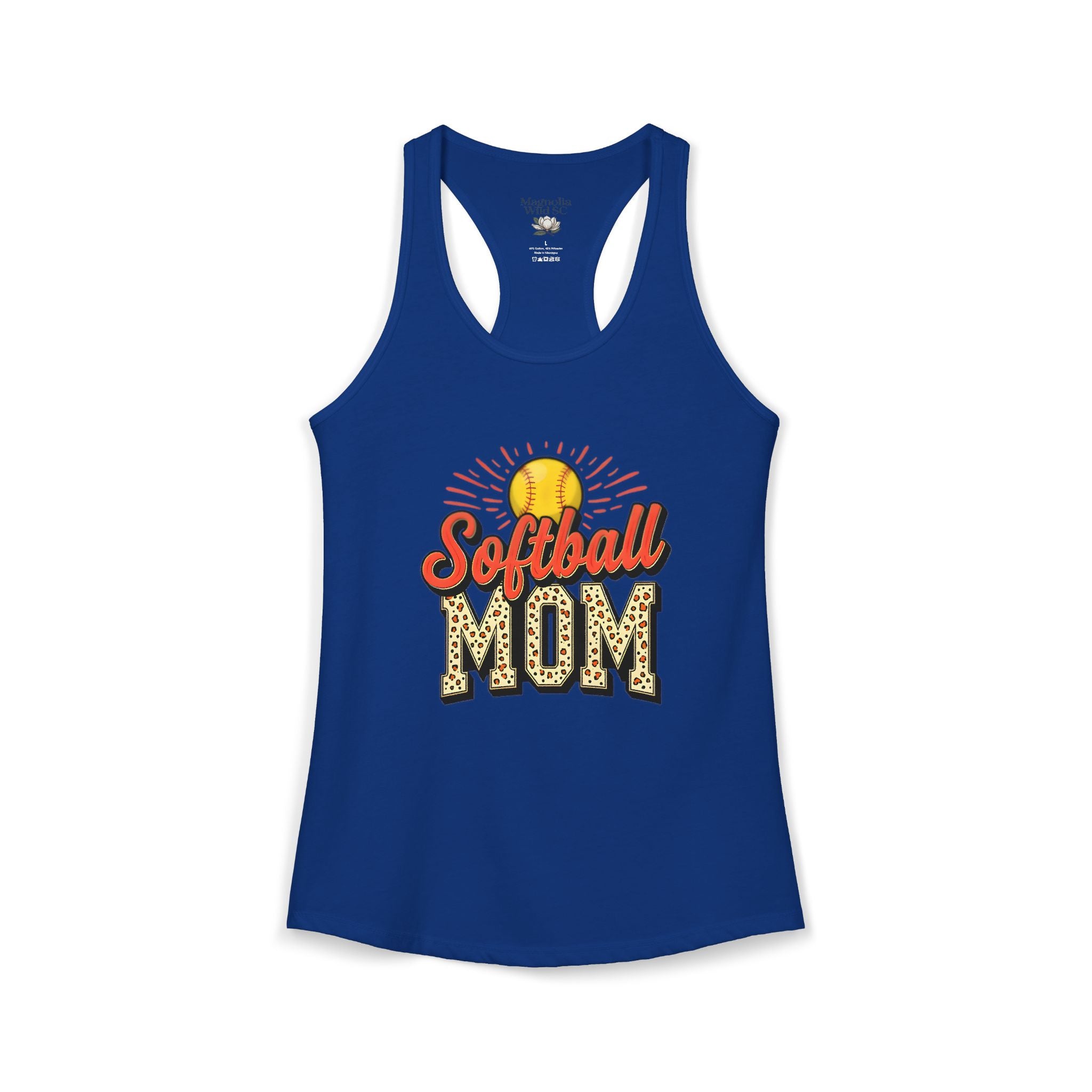 Softball Mom Racerback Tank – Personalized Name & Number Option - Magnolia Wild SC
