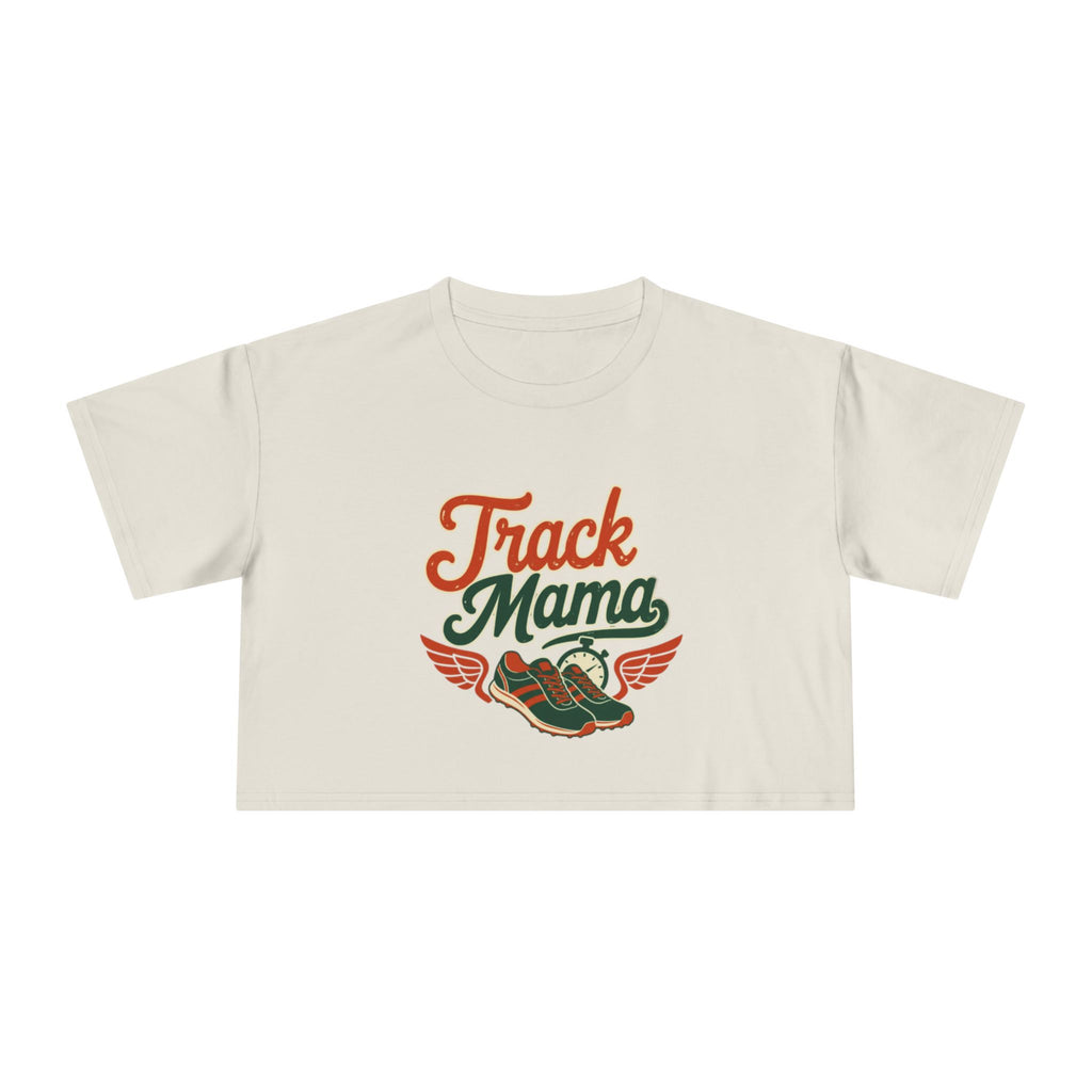Track Mama Crop Tee | Retro Track and Field Graphic, Mom Sports Top - Magnolia Wild SC