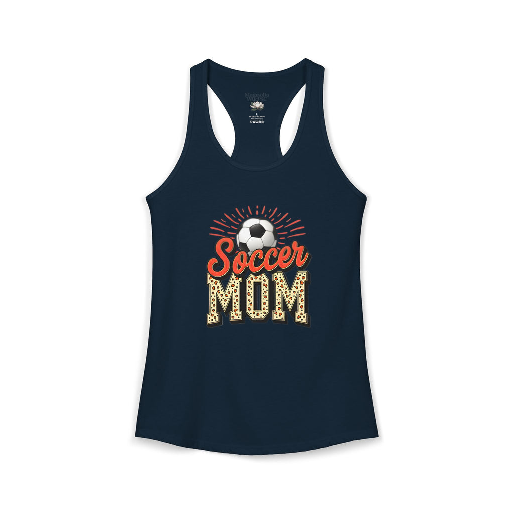 Soccer Mom Racerback Tank – Personalized Name & Number Option | Lightweight Women’s Soccer Tank Top - Magnolia Wild SC