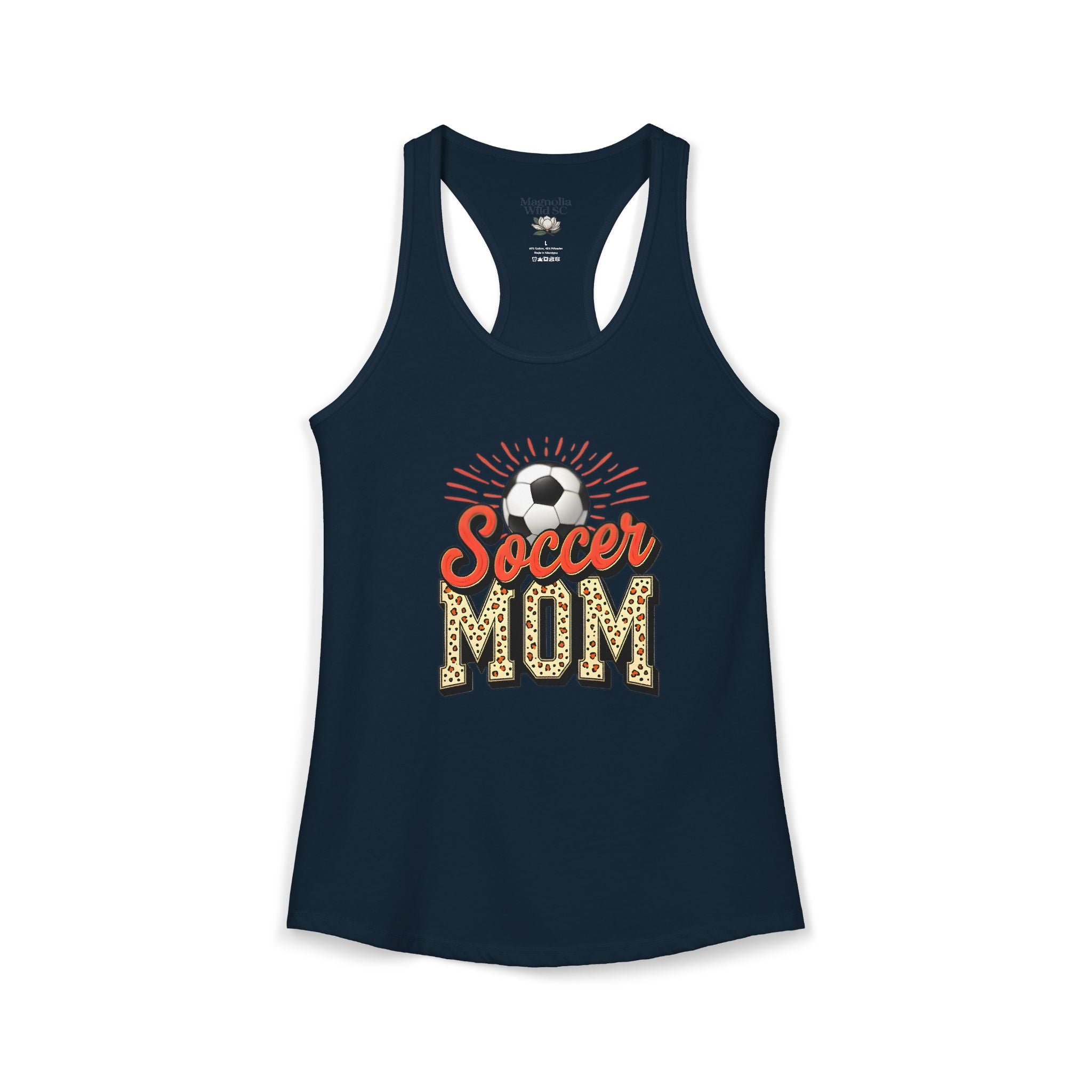 Soccer Mom Racerback Tank – Personalized Name & Number Option | Lightweight Women’s Soccer Tank Top - Magnolia Wild SC