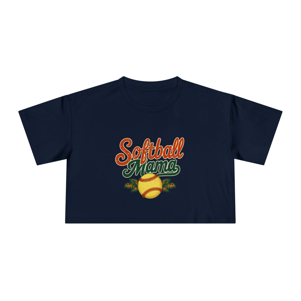Softball Mama Crop Tee | Retro Softball Graphic, Mom Sports Top - Magnolia Wild SC