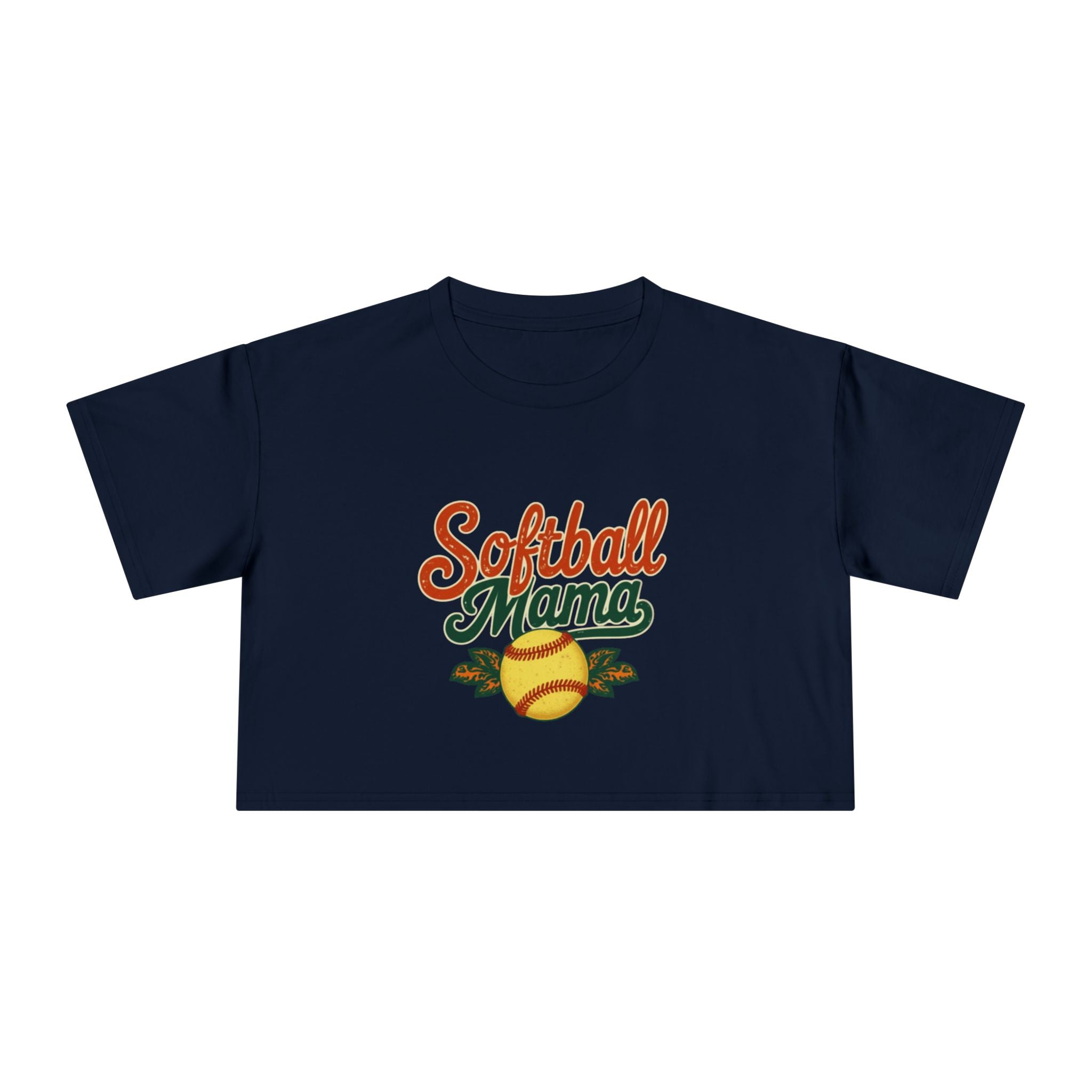 Softball Mama Crop Tee | Retro Softball Graphic, Mom Sports Top - Magnolia Wild SC