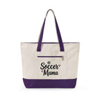 Personalized Soccer Mama Zippered Canvas Tote — Game Day Essential