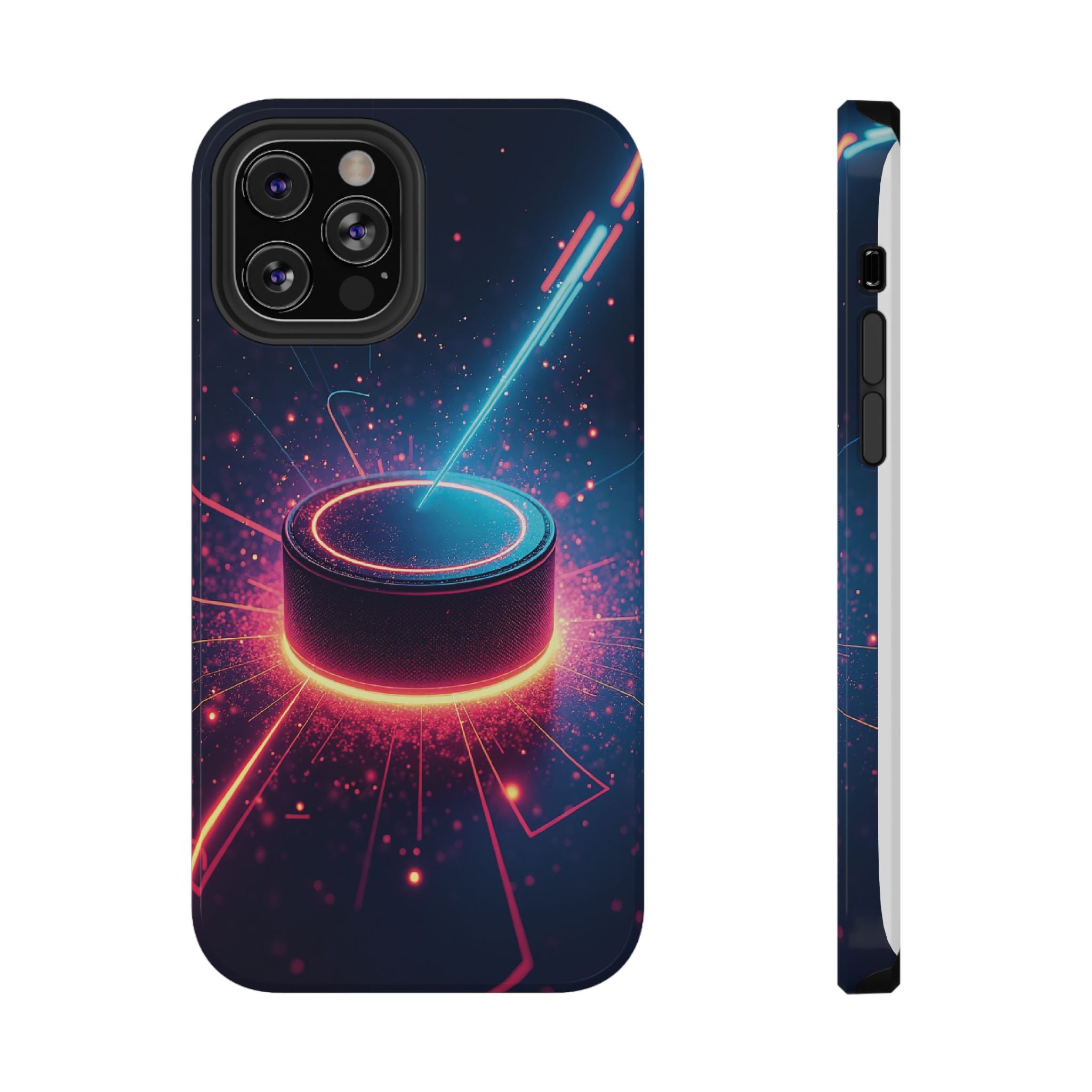 Neon Laser Hockey Puck Impact-Resistant Phone Case - Magnolia Wild SC