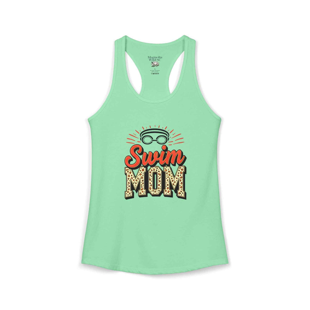 Swim Mom Racerback Tank – Personalized Name & Number Option