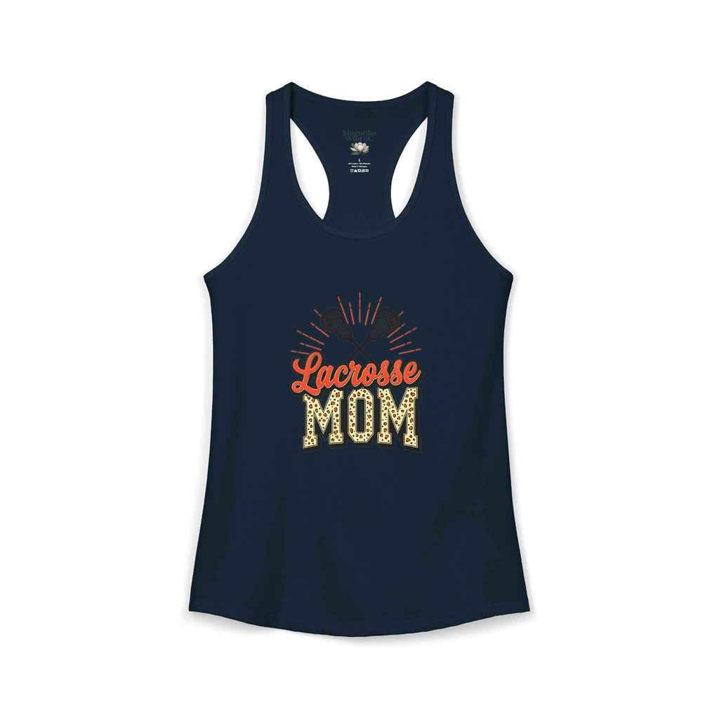 Lacrosse Mom Racerback Tank – Personalized Name & Number Option