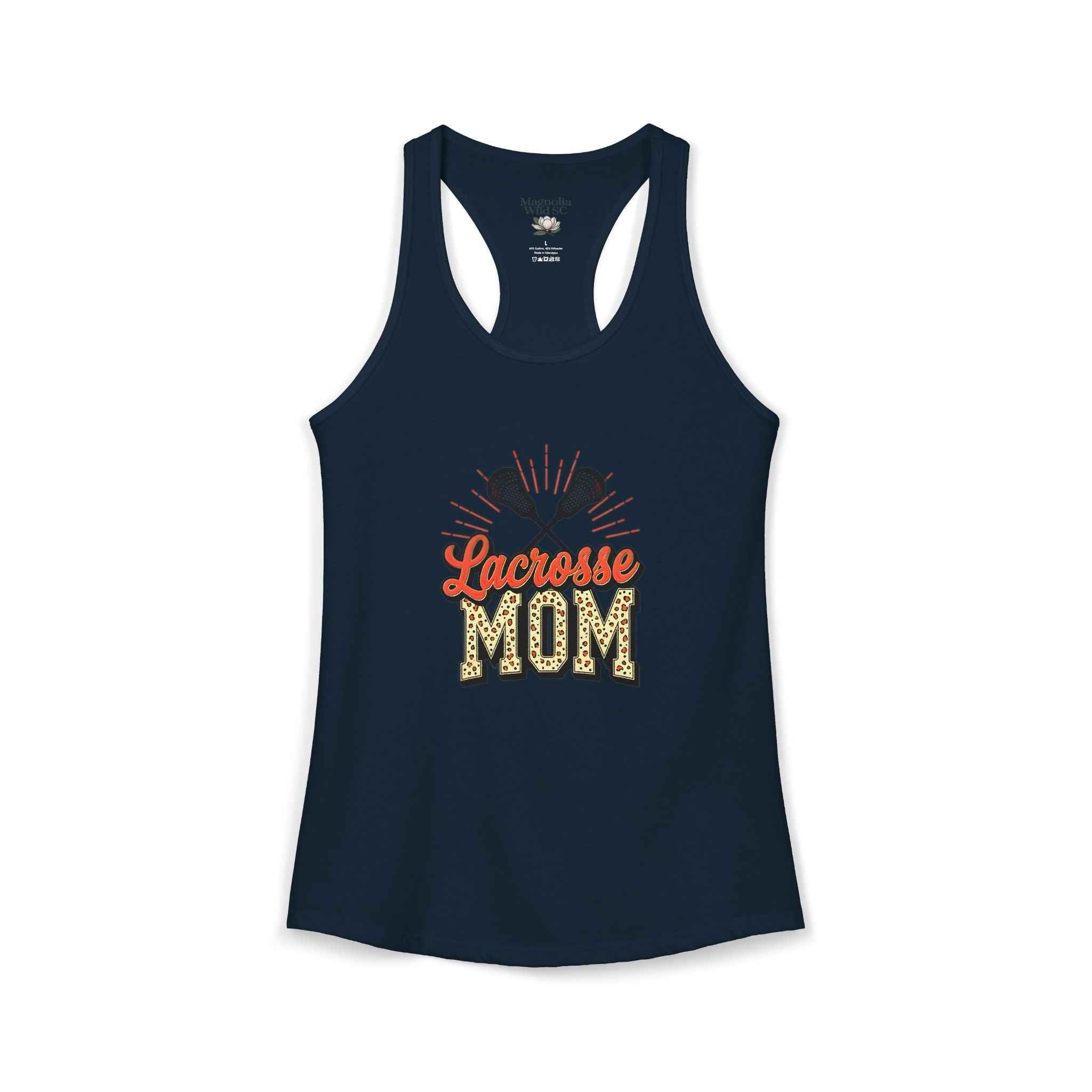 Lacrosse Mom Racerback Tank – Personalized Name & Number Option