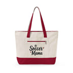 Personalized Soccer Mama Zippered Canvas Tote — Game Day Essential