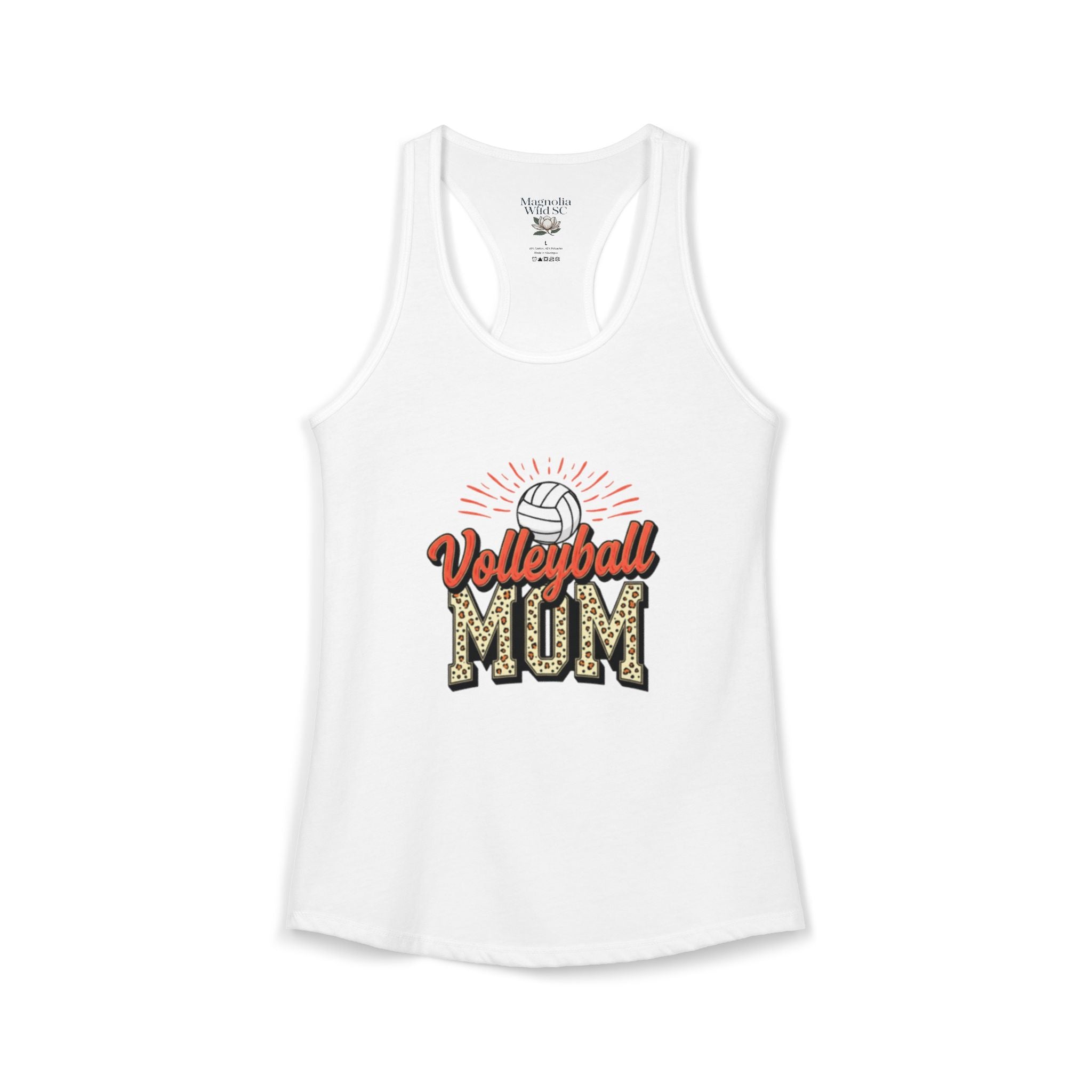Volleyball Mom Racerback Tank – Personalized Name & Number Option | Lightweight Women’s Volleyball Tank Top - Magnolia Wild SC