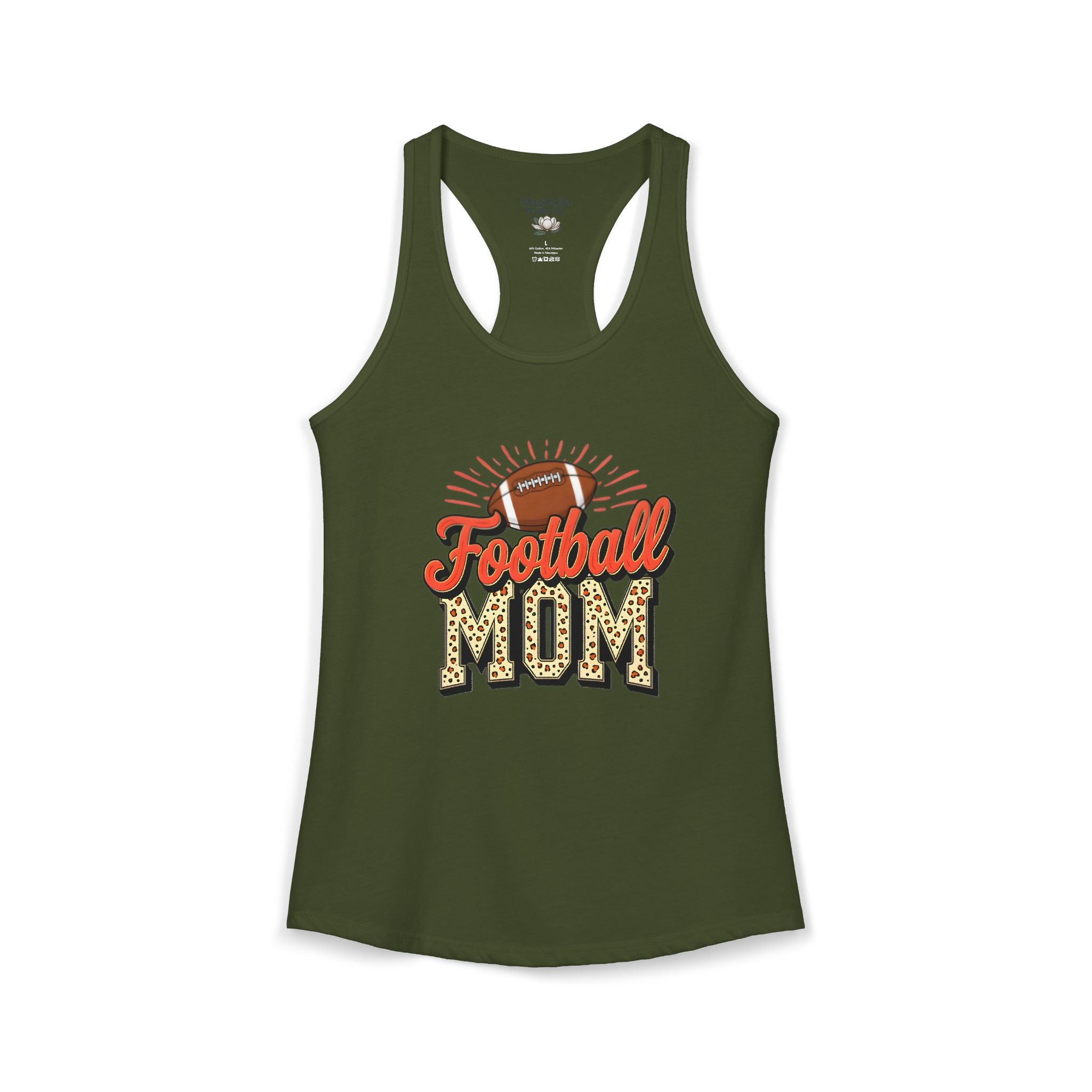 Football Mom Racerback Tank – Personalized Name & Number Option | Lightweight Women’s Football Tank Top - Magnolia Wild SC