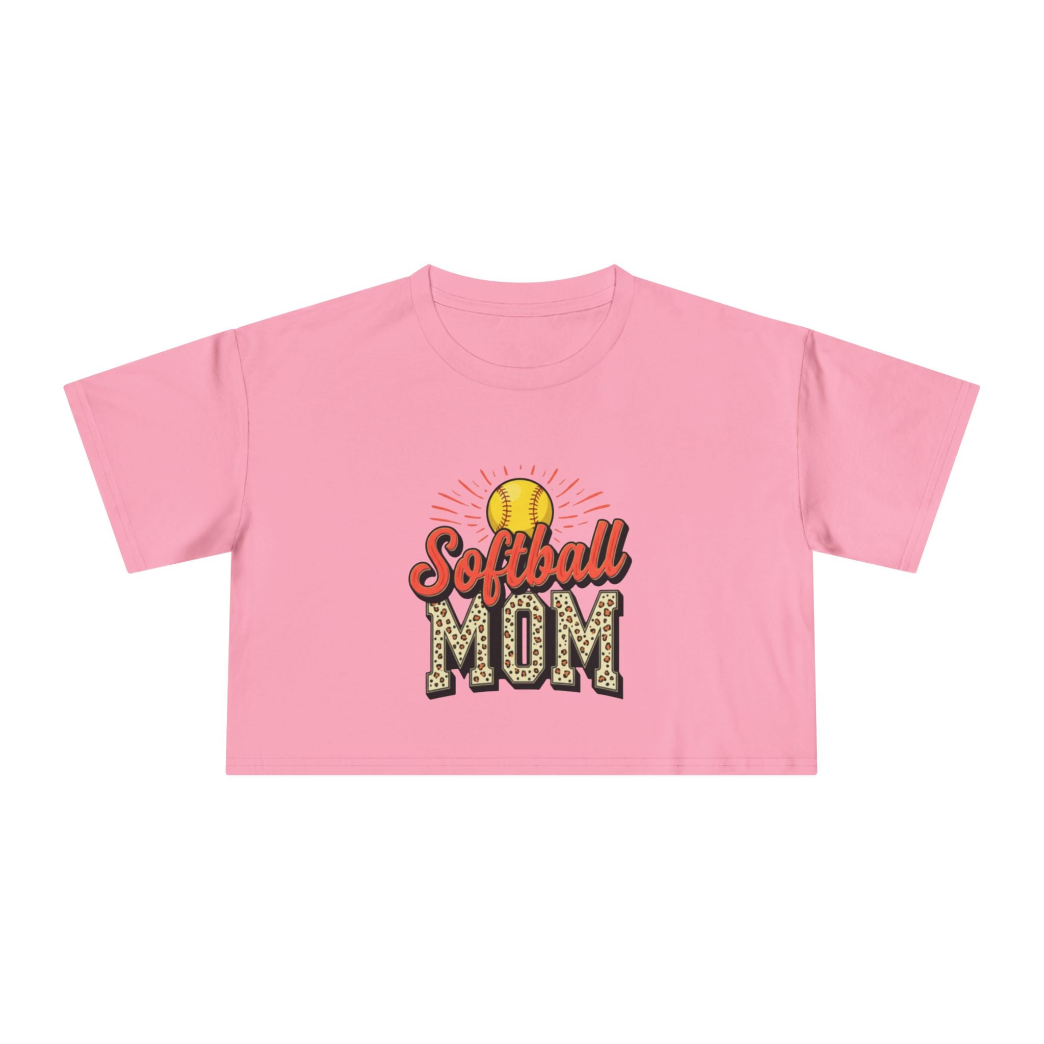 Softball Mom Cheetah Print Crop Tee for Women - Magnolia Wild SC