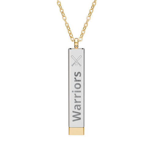 Custom Baseball/Softball Sliding Bar Necklace, Engraved Name & Number - Magnolia Wild SC