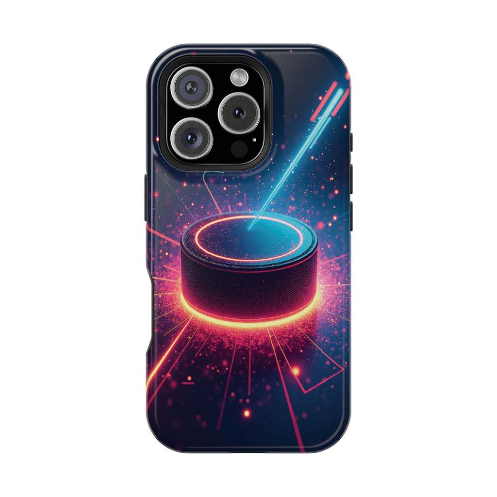 Neon Laser Hockey Puck Impact-Resistant Phone Case - Magnolia Wild SC