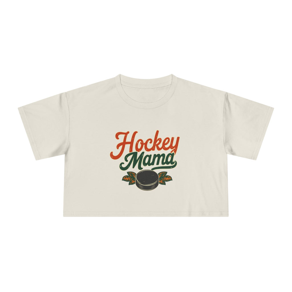 Hockey Mama Crop Tee | Retro Hockey Graphic, Mom Sports Top - Magnolia Wild SC