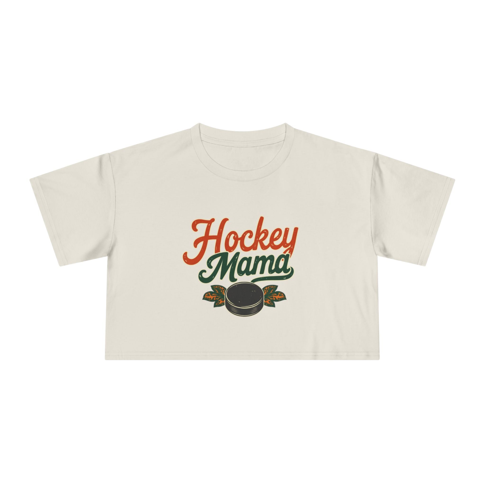 Hockey Mama Crop Tee | Retro Hockey Graphic, Mom Sports Top - Magnolia Wild SC